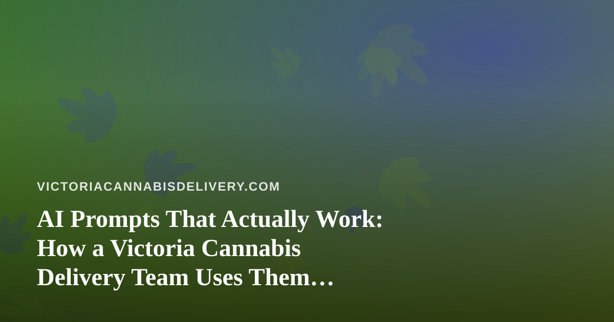 AI Prompts That Actually Work: How a Victoria Cannabis Delivery Team Uses Them Without Cutting Corners
