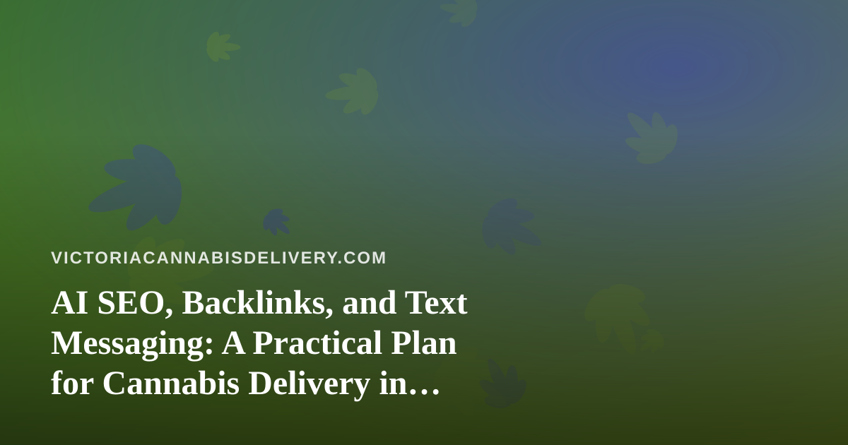 AI SEO, Backlinks, and Text Messaging: A Practical Plan for Cannabis Delivery in Victoria